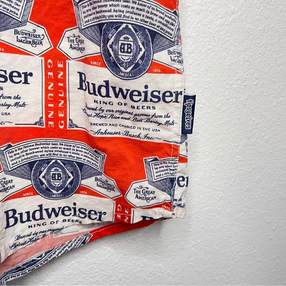 tipsy elves MEN'S AMERICOLD ONE BUDWEISER BUTTON DOWN SHIRT - Picture 4 of 4